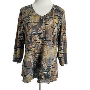 Sno Skins XL  Top Blouse 3/4 Sleeve